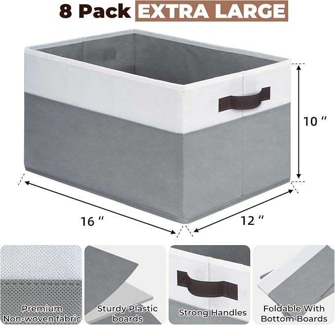 Criusia 8 Pack Closet Organizers and Storage Bins - Image 2