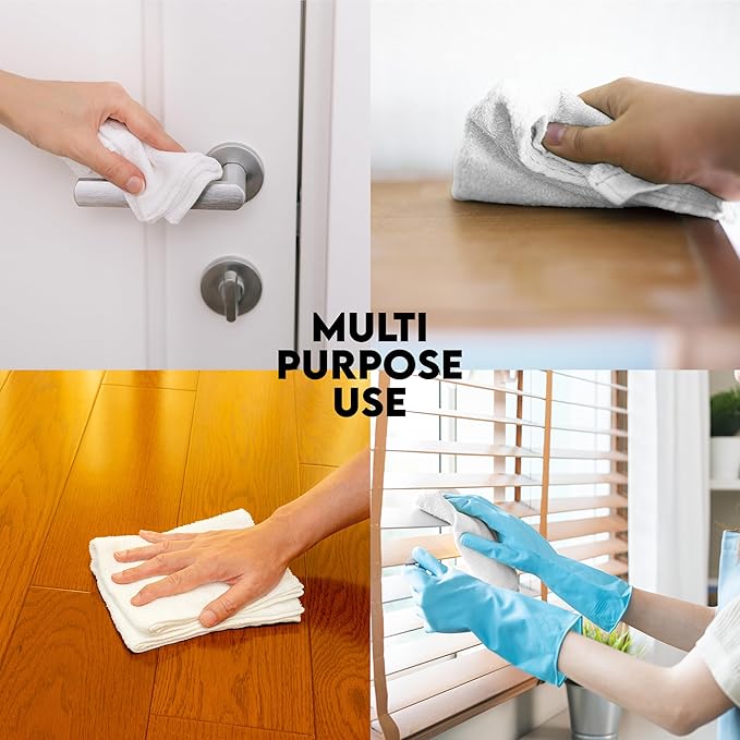 100% Cotton Terry Towels Cleaning Cloths Pack of 250 White Cotton Terry Cloth - Image 2