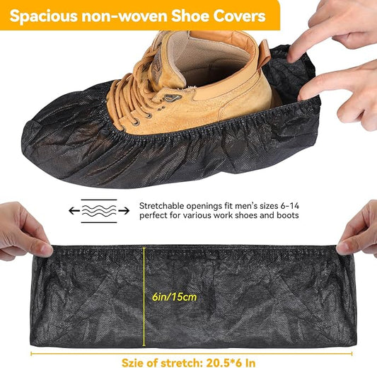 100Pcs Shoe Covers Disposable Non Slip, Large Size Non-Woven Boot Covers - Image 2