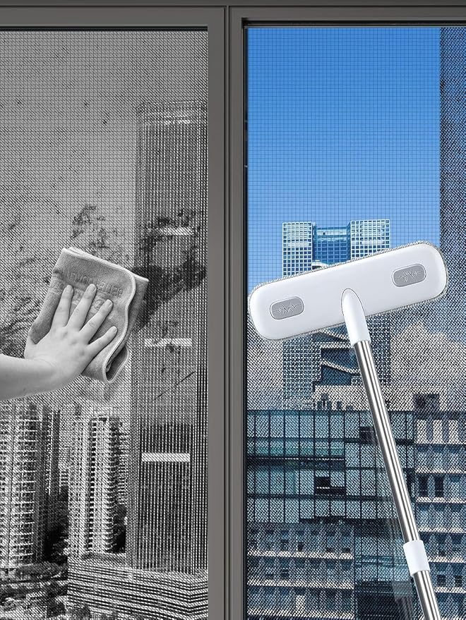 IMHO Cleaning Brush for Window Screen, Screen Cleaner Tool, 2 in 1 Mesh Screen - Image 3