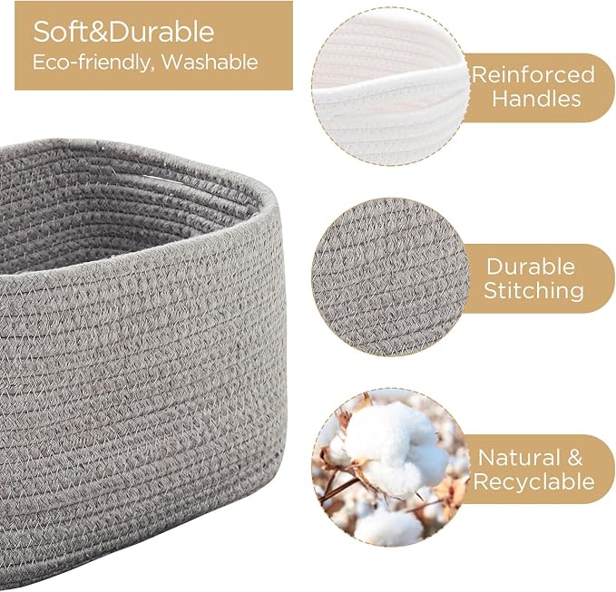 Small Cotton Rope Basket – Storage Bin - Image 7