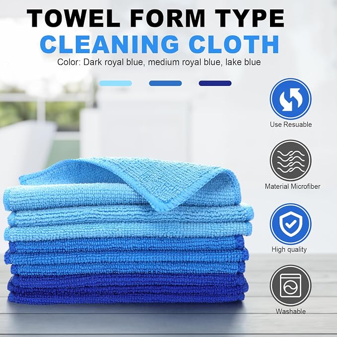 Tanlade Microfiber Cleaning Cloth 6"x6" Cleaning Rags Reasonable Kitchen Towels - Image 3