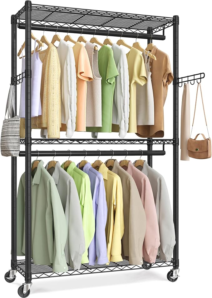 SONGMICS Heavy-Duty Rolling Clothes Rack, Garment Rack, Portable Closet by SONGMICSbySONGMICSHOME