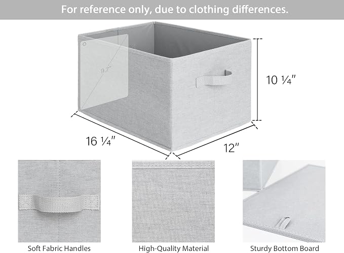 StorageWorks Storage Baskets for Shelves, Foldable Fabric Closet Storage Bins - Image 2