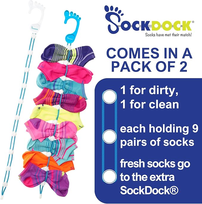 Sock Laundry Solution for Washing Drying & Storing Socks in Pairs, Clip & Hold - Image 4