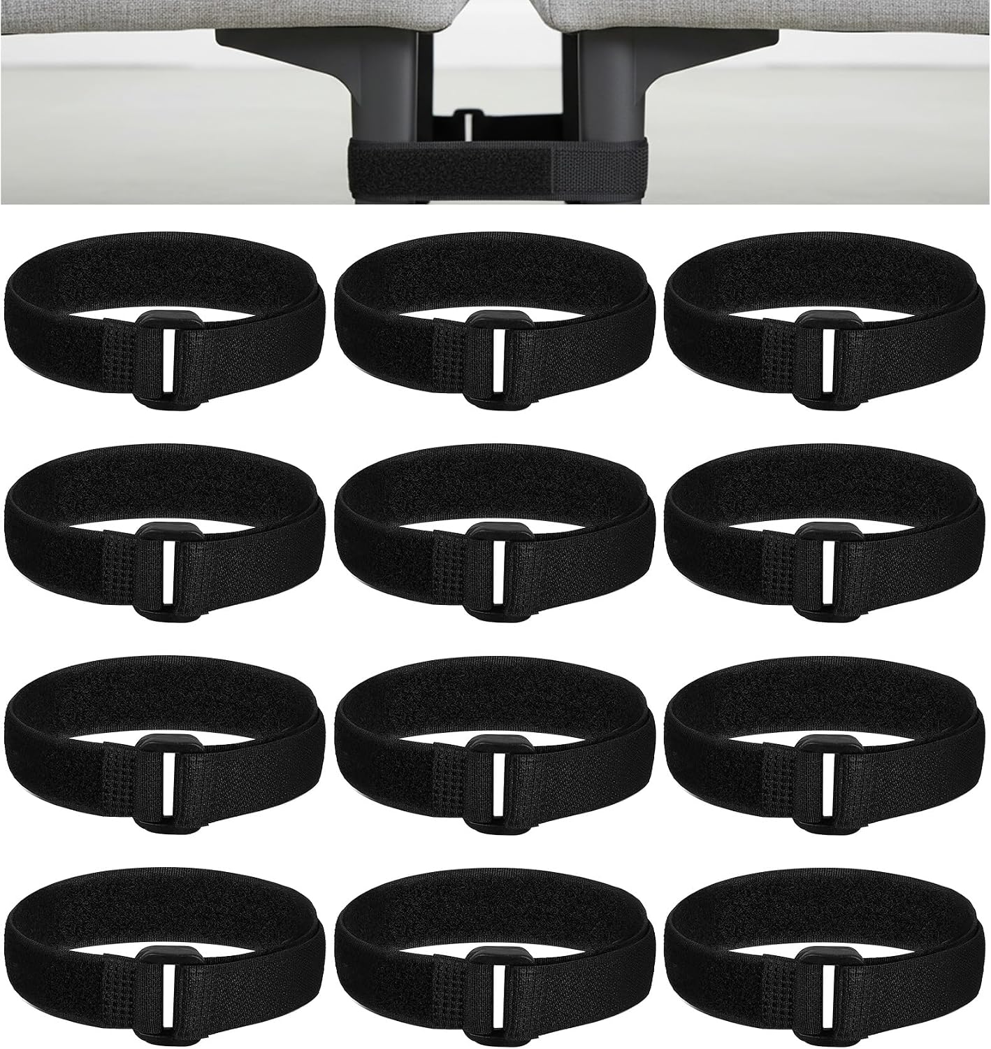 12 Pcs Sectional Sofa Strap for Couches, Heavy Duty Nylon Couch Connectors with Anti-Slip Grip, No Tools Needed to Lock Sliding Sofa Sections & Prevent Gaps
