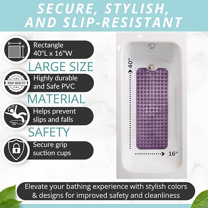 ENKOSI Bath Mat – 40 x 16 Inch Long Non-Slip Bathtub & Shower Mat - Image 4