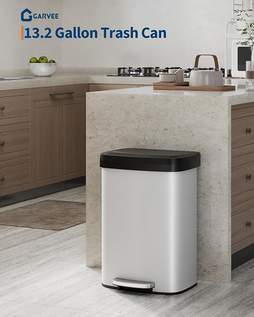 Garvee 13 Gallon / 50 Liter Metal Trash Can - Image 2