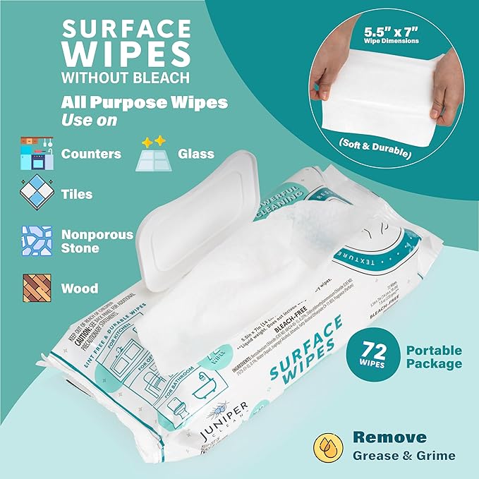 6 Pack Surface Cleaning Wipes Bleach Free, All-Purpose Cleaner - Image 6