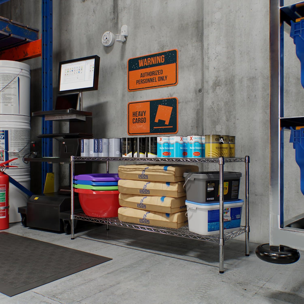 18" Deep x 54" Wide x 27" Height Wire Shelving Kit | 2-Tier | ...