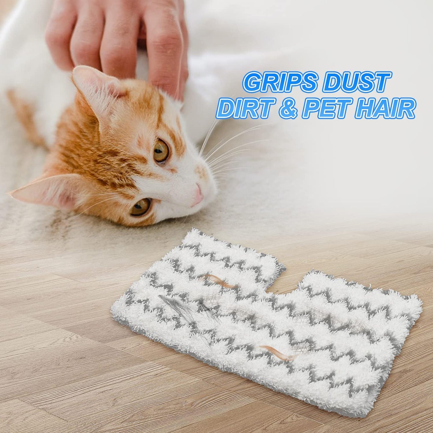 3 Pack Steam Mop Pads Replacement Compatible with Shark Genius Steam Mop S5003D S5002Q S5004 S6001W S6001WM S6002 & Lift-Away Pro Steam Mop S3973 S3973D S3973WM, Reusable Washable Microfiber Mop Pads