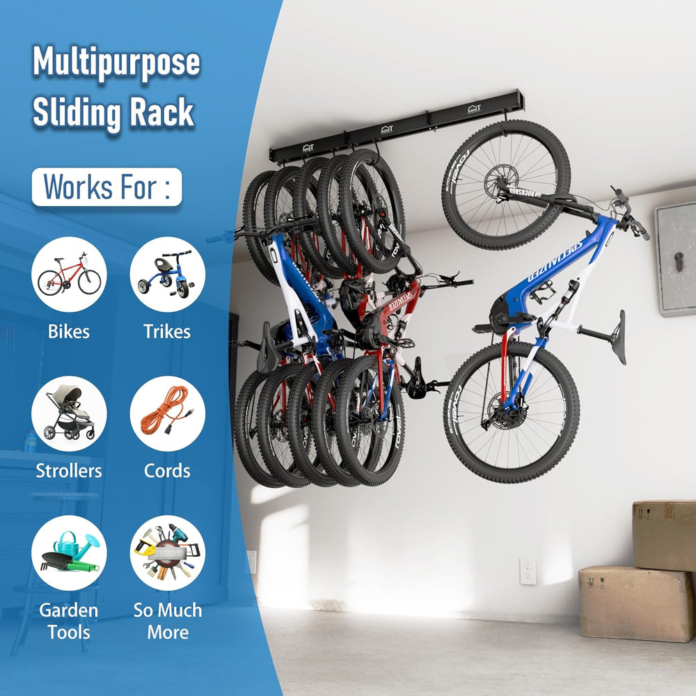 USA Based Ceiling Bike Rack Garage Storage Mount, Bicycle Hanger For Up To 6 ...