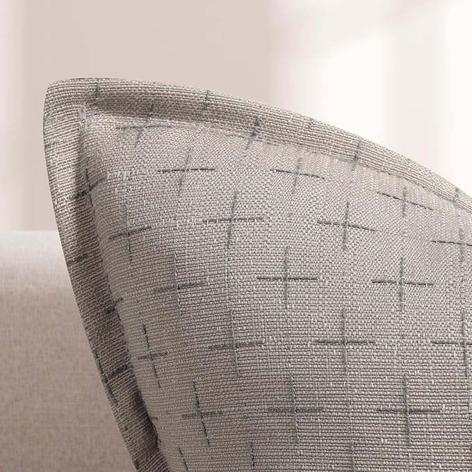 Pillow Covers 24x24 Set of 2 Soft Polyester Textured Pillow Covers - Image 2