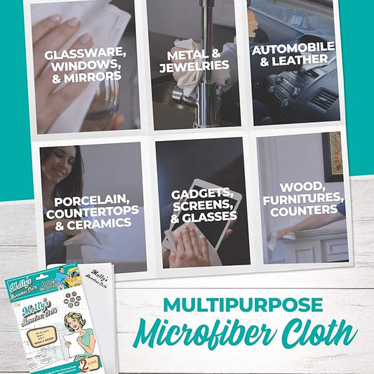 Molly's Marvelous Cloth, Streak-Free, Lint-Free Microfiber Cleaning Cloth - Image 2