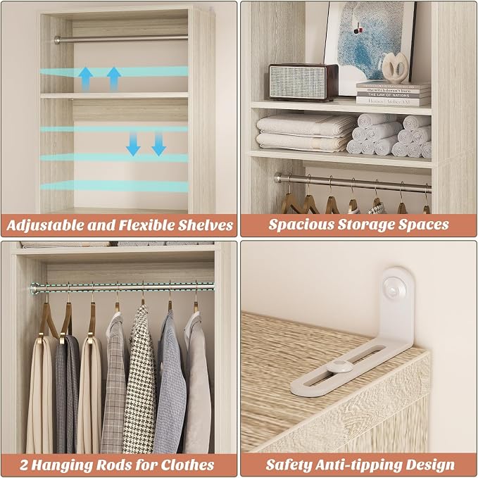 Unikito 25” Closet System, Freestanding Closets Organizer Wardrobe - Image 4