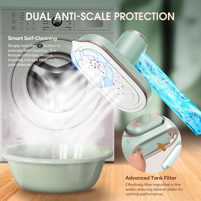 Newbealer 2In1 Pro Steam Station Iron, 1550W Turbo 3-level Steam & 3 Dry Heat - Image 9