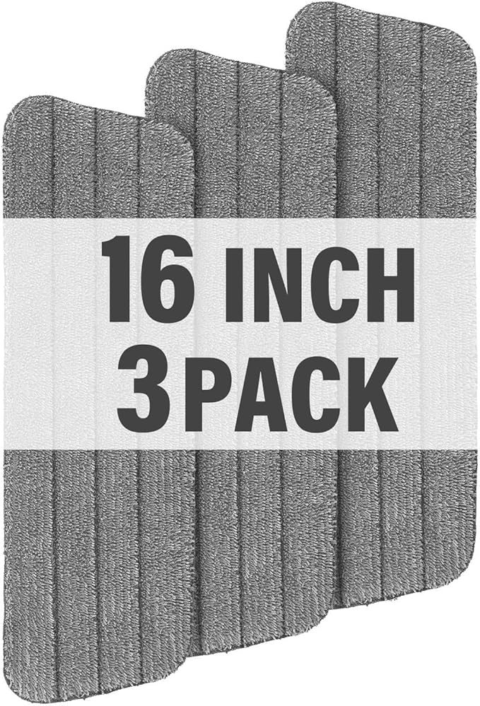 16.5 inch Mop Pads Refills, 3 Pack Microfiber Reusable Replacement Mop Pads by PANDAGRIP