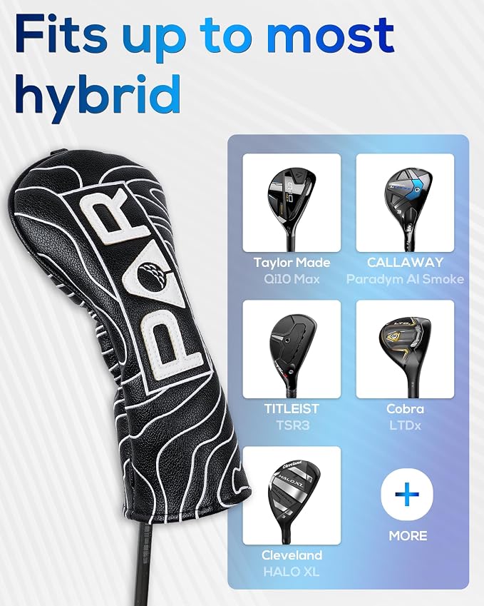 Big Teeth Golf Club Covers Full Set Driver Headcover Fairway Wood Hybrid Golf - Image 7