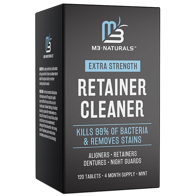 Retainer Cleanser Tablets Invisalign Cleaner, Removes Odors Discoloration by M3Naturals