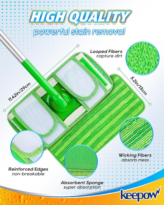 Keepow 6 Pack Reusable Mop Pads Refills Compatible - Image 2