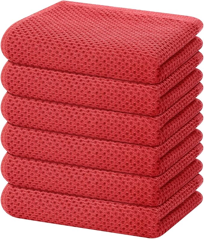 Homaxy 100% Cotton Waffle Weave Kitchen Dish Towels, Ultra Soft Absorbent Quick by Homaxy