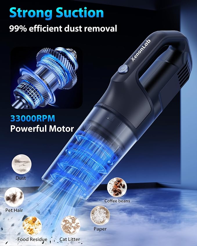 Handheld Vacuum Cordless 1.1 Pounds Car Vac 10000PA Hand Held Vacuums 4-in-1 - Image 2