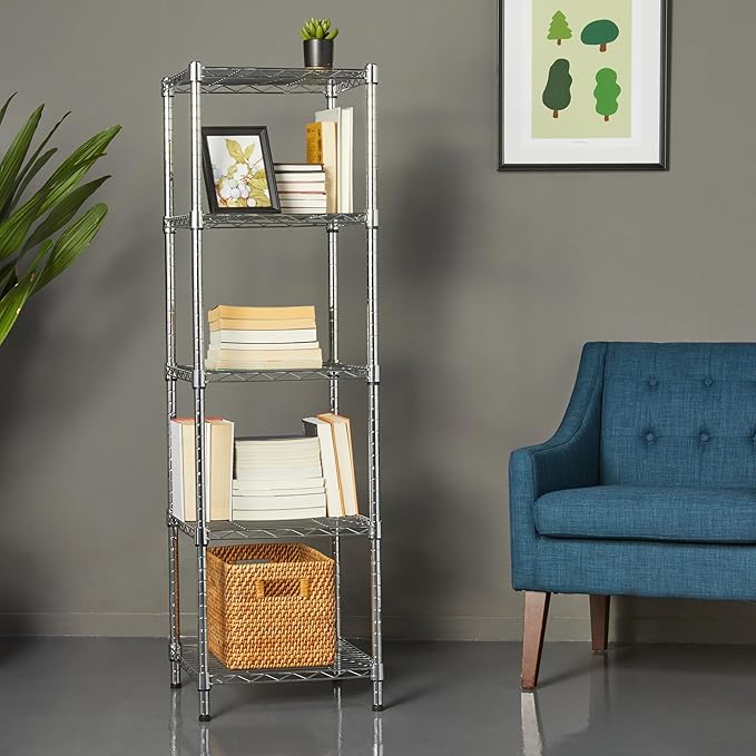 Amazon Basics 5-Shelf Tower Adjustable Storage Shelving Unit, 16 D x 16 W x 54 - Image 6