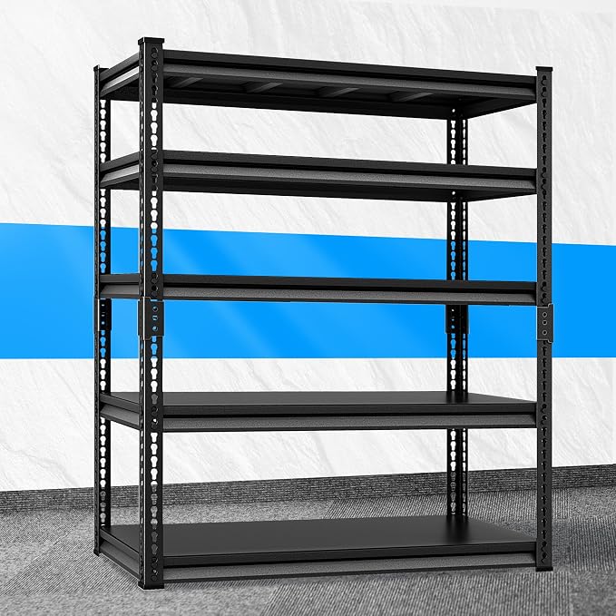 Adjustable Garage Storage Shelves, Metal Industrial Utility Shelf by Huhaneon