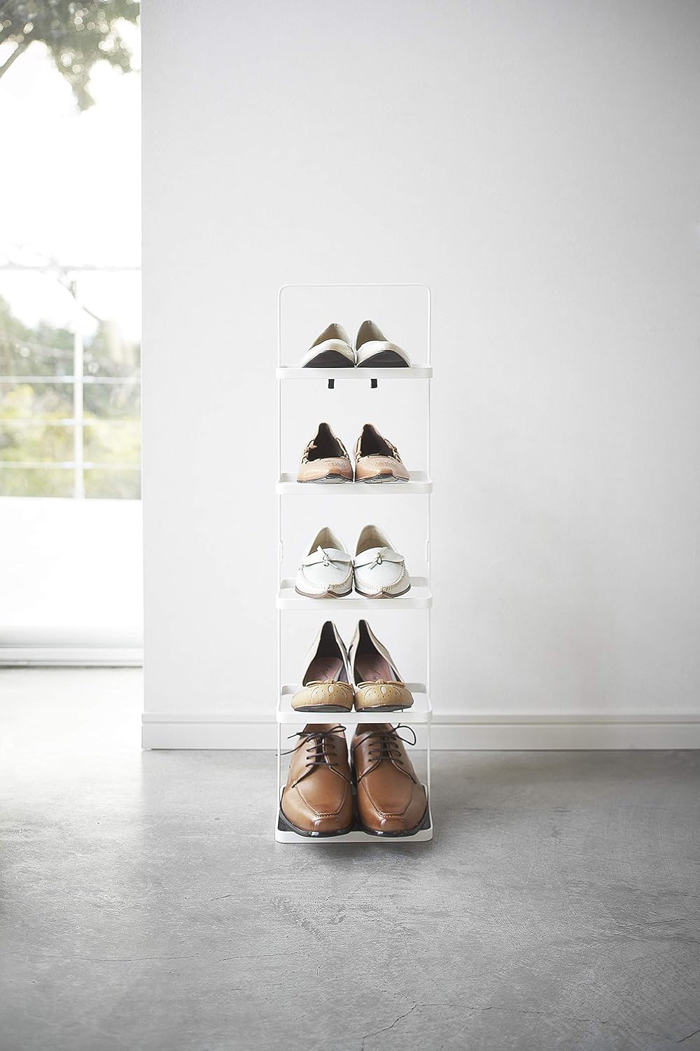 YAMAZAKI Home Tower Compact Modern Metal Shoe Rack - Tall, 31" - Steel -...