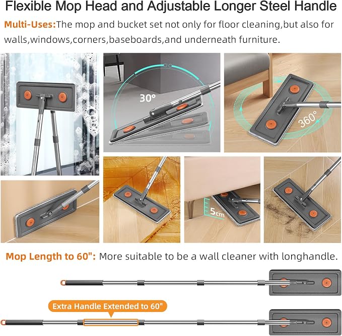 MOPALL Mop and Bucket with Wringer Set - Image 4