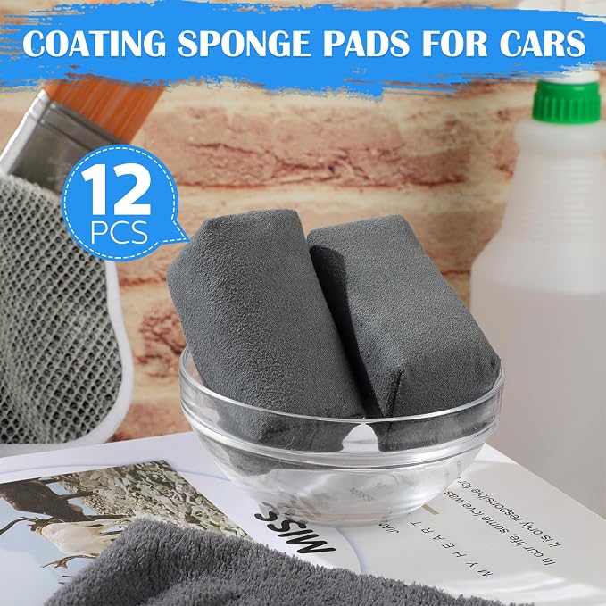 Riakrum 18 Pack Microfiber Applicator Pads Suede Car Detailing Sponge Ceramic - Image 7