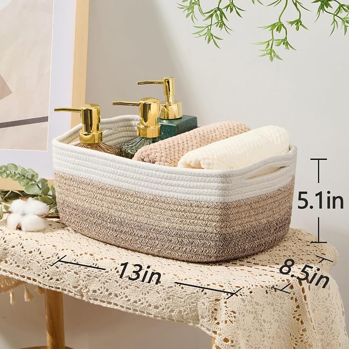 Small Storage Baskets for Organizing | Closet Organizer Bins | Shelf Toy Basket - Image 3