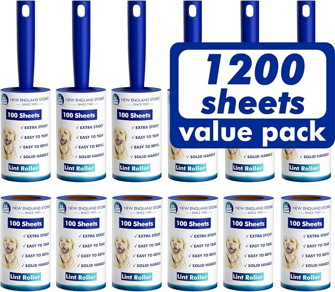 1200 Sheets Lint Roller with 6 Upgraded Handles, Mage Value Set Sticky Lint by NewEnglandStories