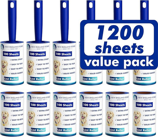 1200 Sheets Lint Roller with 6 Upgraded Handles, Mage Value Set Sticky Lint by NewEnglandStories