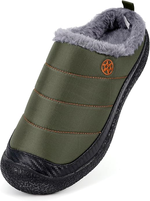 Womens Mens House Slippers Slip on Snow Winter Warm Fully Fur Lined Slippers - Image 2