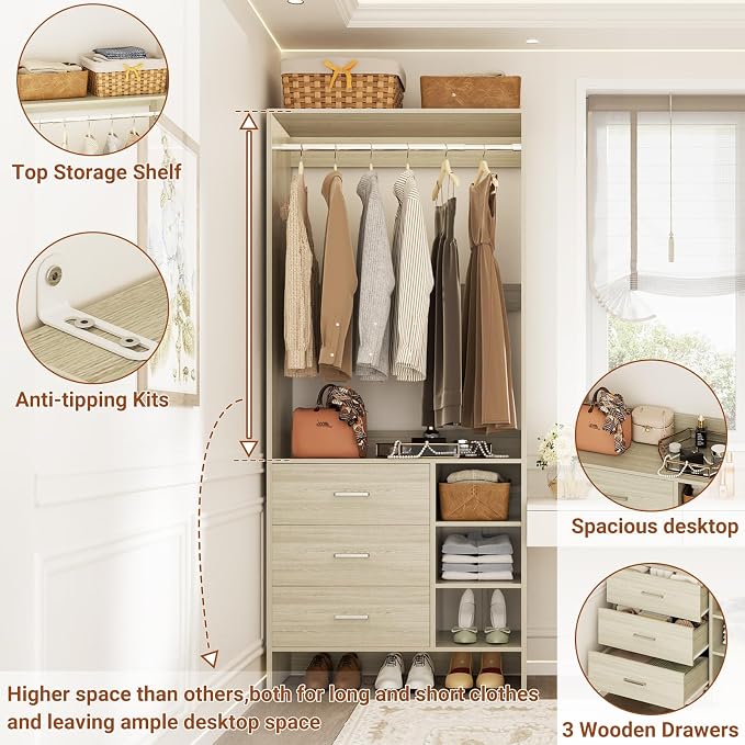 Aheaplus 2.5FT Closet System - Image 3