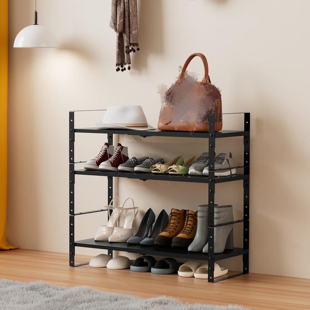 Multi-Functional Metal Shoe Rack, Space-Saving, Perfect for Entryway, Closet,...