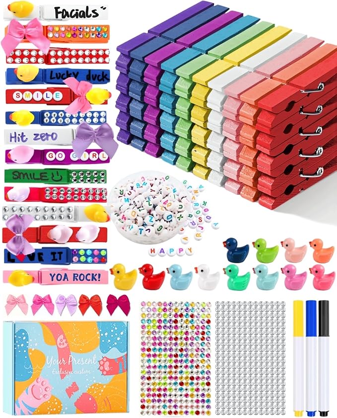 SF SOONEAT Cheer Pins for Backpack Cheer Stuff Kit 70 Colored Clothes Pins by SFSOONEAT