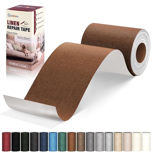 Linen Repair Tape 4x79 inch, Self Adhesive Fabric Patches, Linen Patch Tape Kit by Cahomo