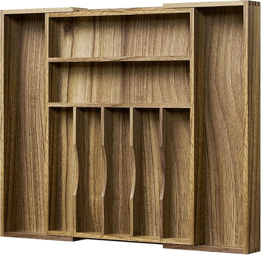 Acacia Wood Kitchen Silverware Drawer Organizer, Expandable Utensil Cutlery by KiasthomeBathroomAccessories