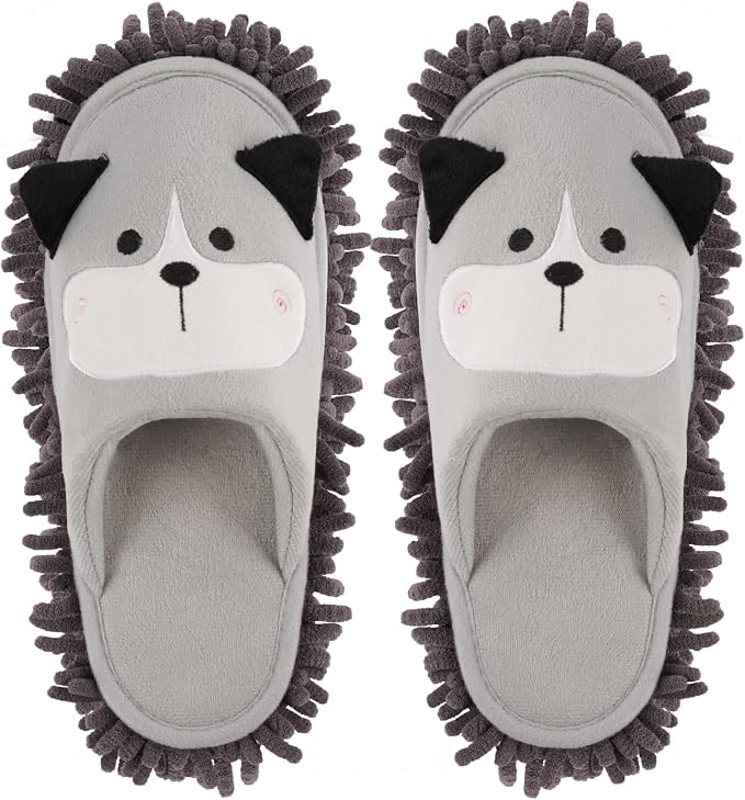 Cartoon Dog Mop Slippers Microfiber Clean Dusting Slippers Detachable Mopping by frjjthchy