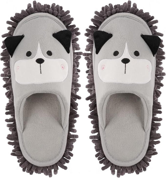 Cartoon Dog Mop Slippers Microfiber Clean Dusting Slippers Detachable Mopping by frjjthchy