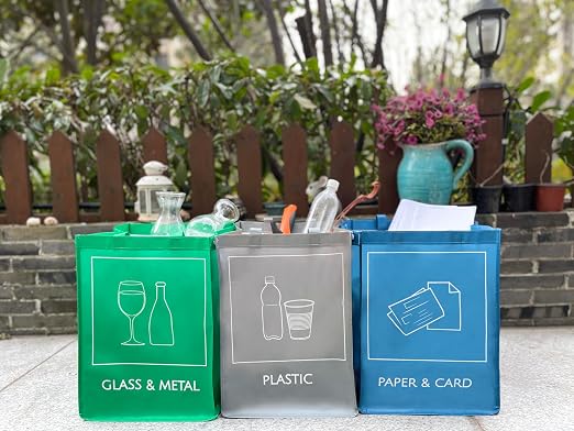 YOUNG DA Reusable Recycle Bags, 3-Piece Separate Recycling Bin Set - Image 8