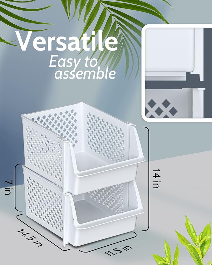TidyFriend Plastic Stackable Storage Bins - Image 3