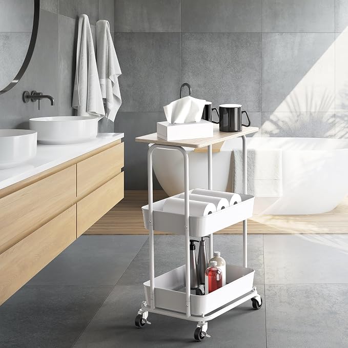 Simple Houseware 2-Tier Rolling Utility Cart - Image 8