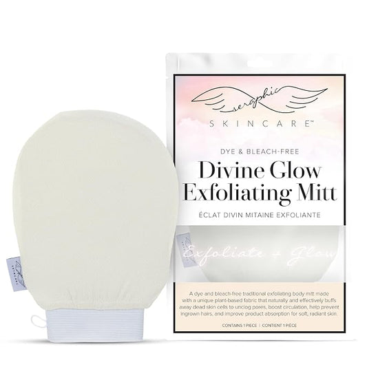 Seraphic Skincare Divine Glow Exfoliating Mitt – 100%, Bleach-Free Vegan by SeraphicSkincare