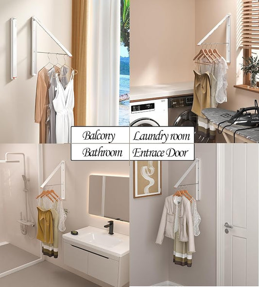 Dr.DJ Clothes Drying Rack Wall Mounted, Retractable & Foldable Clothes Hanger - Image 2