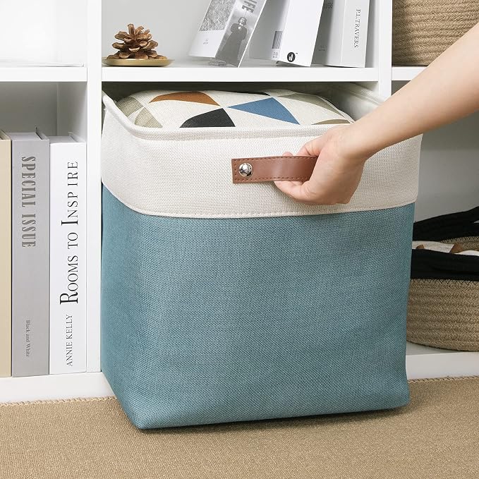 DULLEMELO Cube Basket for Storage, Collapsible Fabric Cube for Organizing - Image 3