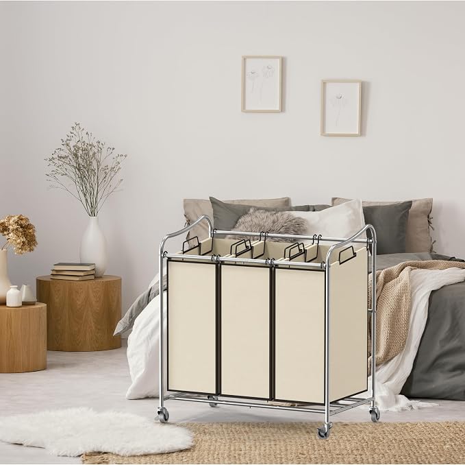 Simple Houseware Heavy-Duty 3-Bag Laundry Sorter Cart - Image 7