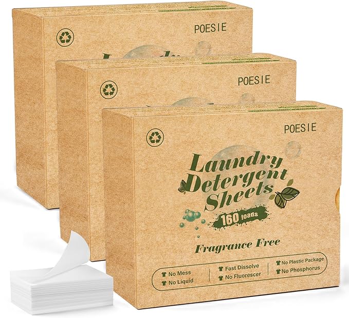 Poesie Laundry Detergent Sheets 3 Pack 480 Count 240 Loads Laundry Detergent by Poesie